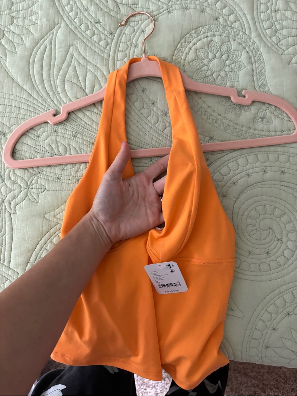 Free People Orange Halter Crop Top - Picture 5 of 7